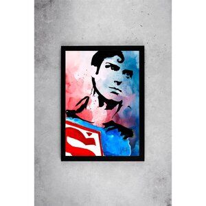 Superman Christopher Reeve Watercolor Art Print Poster